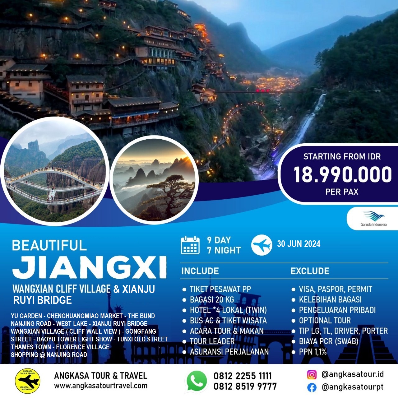 BEAUTIFUL JIANGXI WANGXIAN CLIFF VILLAGE & XIANJU RUYI BRIDGE 30 JUN ...