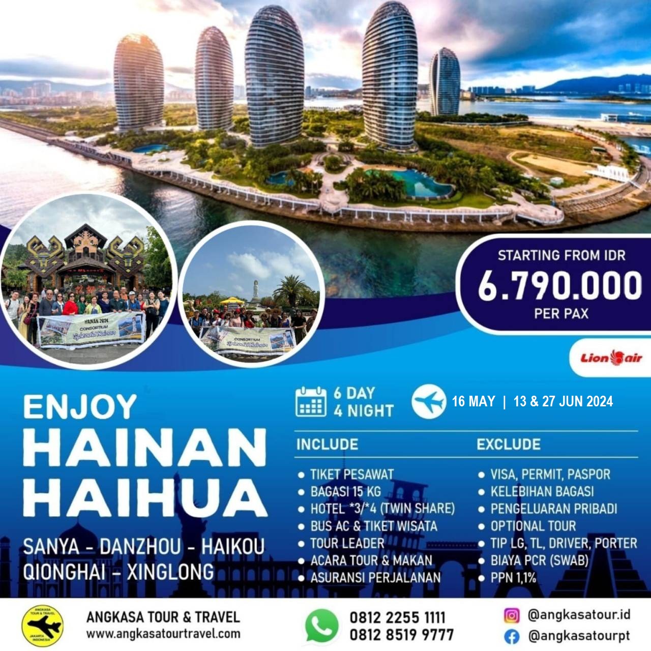 ENJOY HAINAN HAIHUA ISLAND 6D4N - MAY - JULY 2024 BY LION AIR